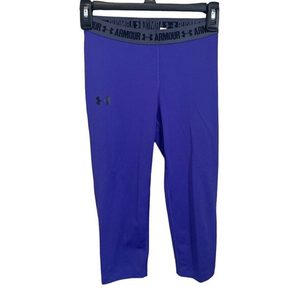 Under Armour Women xsmall Crop leggings Compression purple running yoga workout - Picture 1 of 8